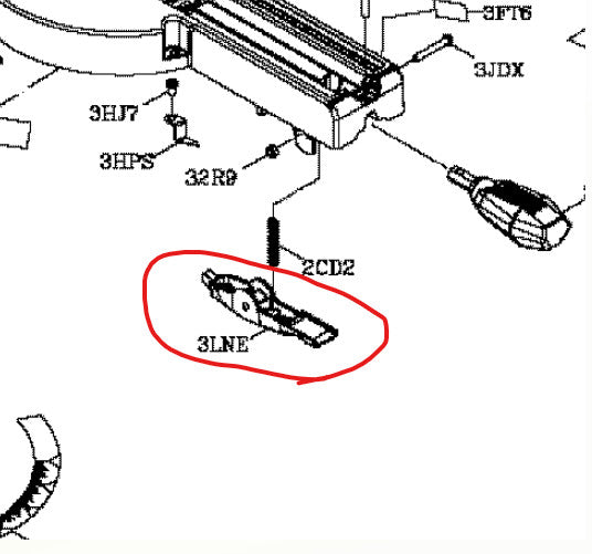 Craftsman 3LNE Miter Saw Miter Saw Locking Lever - 3D printed replacement part, photo 1 of 2